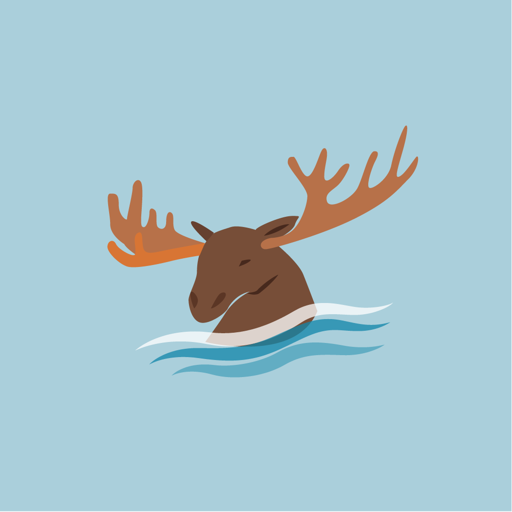 icon of moose in the water